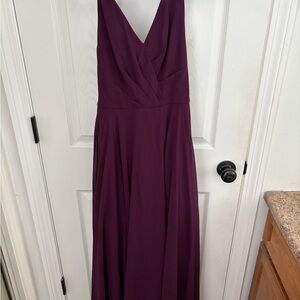 Plunge V-Neck Plum A-Line Women’s Dress